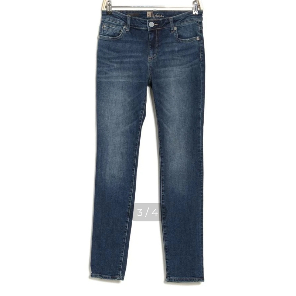 Kut from the Kloth Women's Dark Blue Boyfriend Jeans - Picture 3 of 4